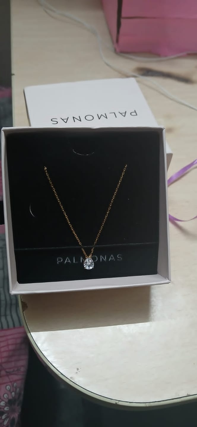 Customer photo review of Dewdrop Solitaire Necklace