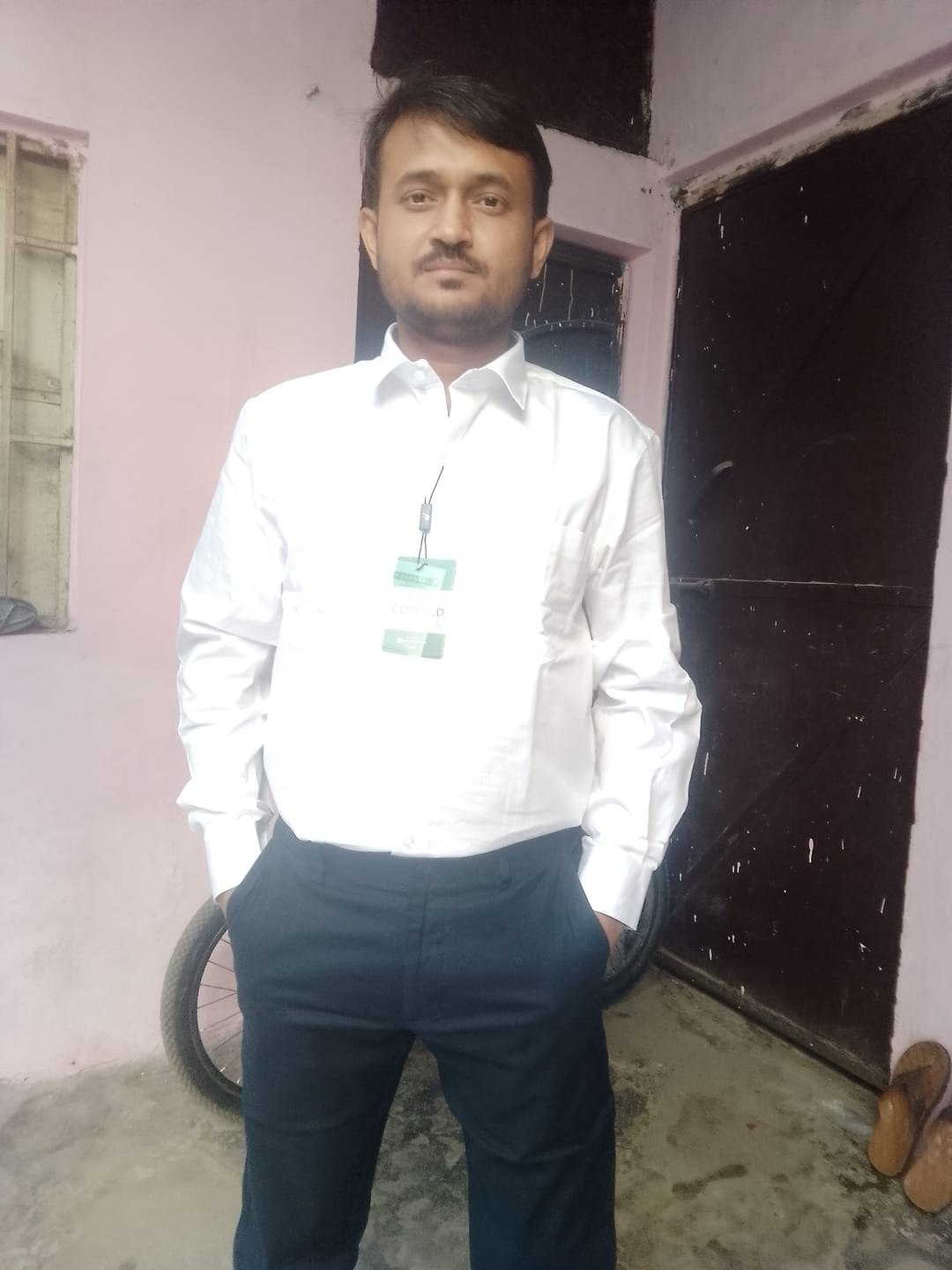 Customer photo review of Delight + Kansas - White Shirt with Blue Trouser Combo For Men | Uathayam