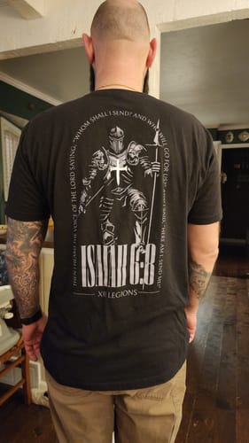 Customer photo review of ISAIAH 6:8 T-shirt
