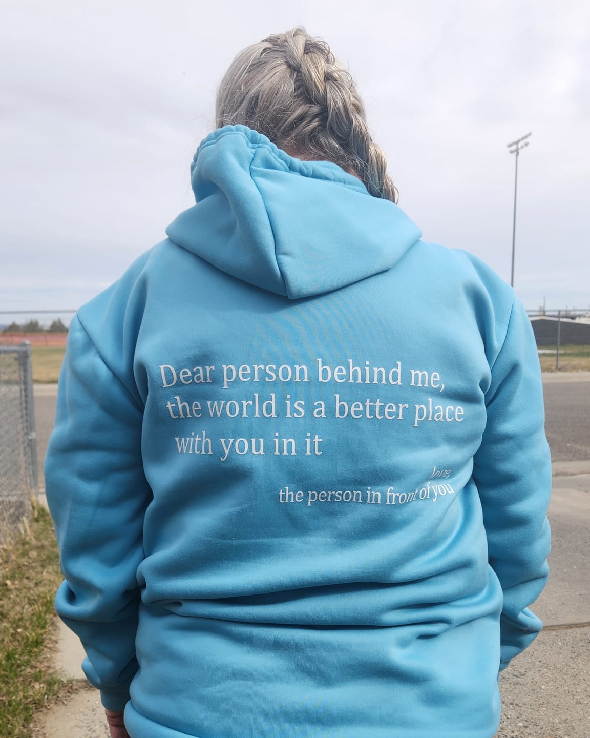 Customer photo review of The Original 'Dear Person Behind Me' Hoodie