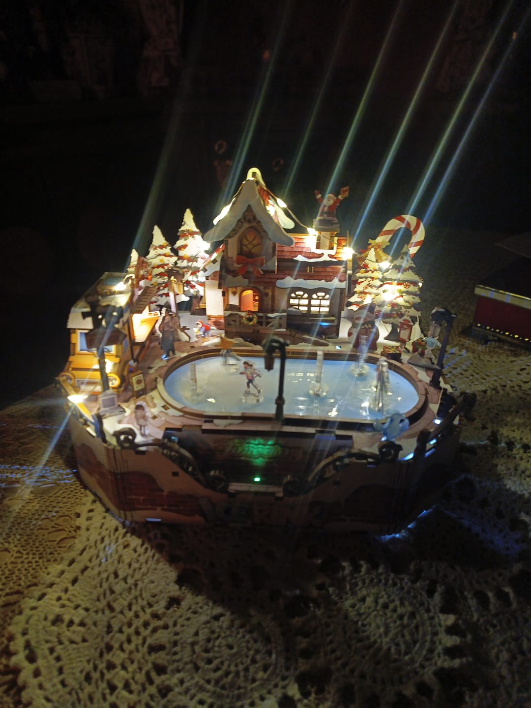 Customer photo review of Ice Rink Spinning Skater DIY Wooden Music Box