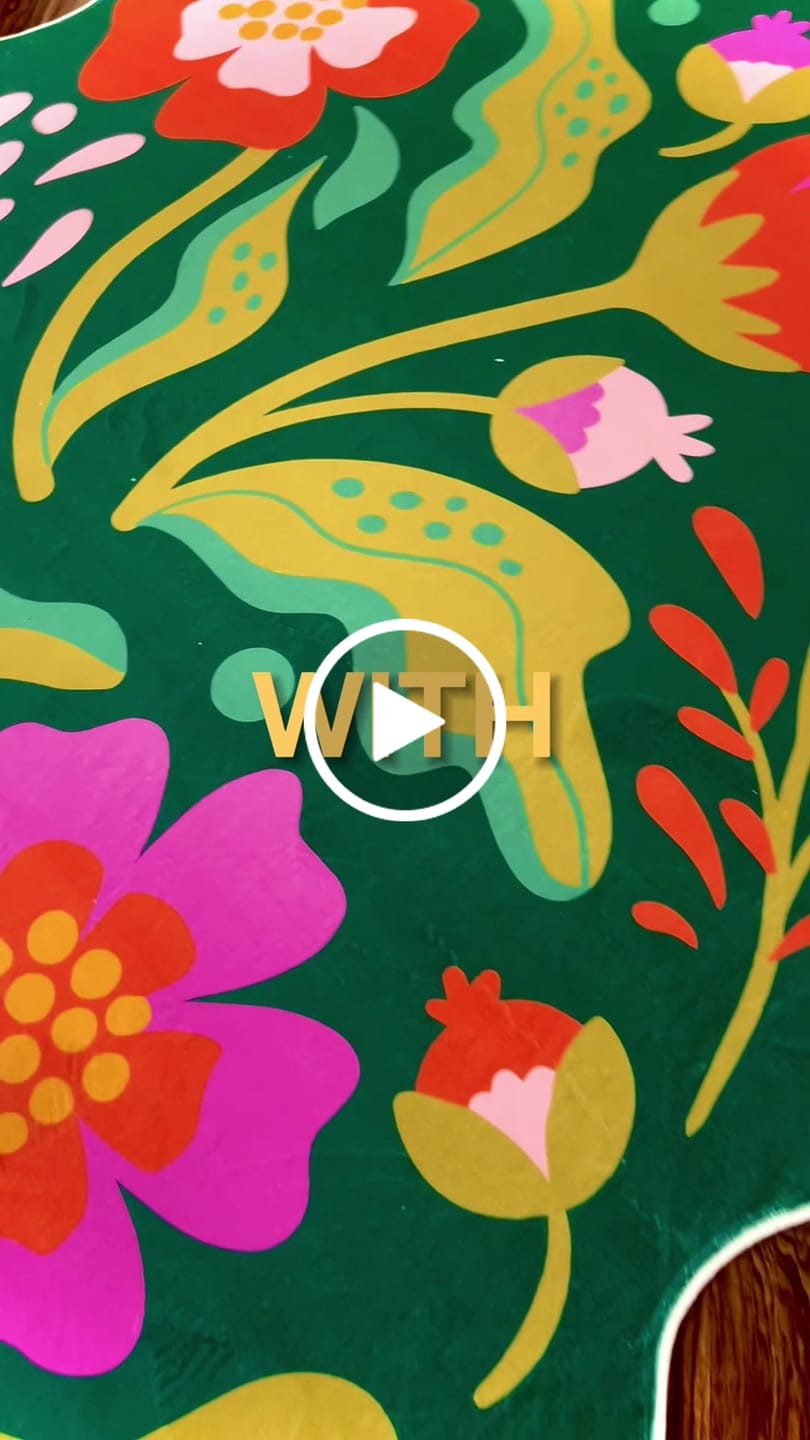 Customer video review of Green Base Pink Floral Wavy Rug by Jessica Miller