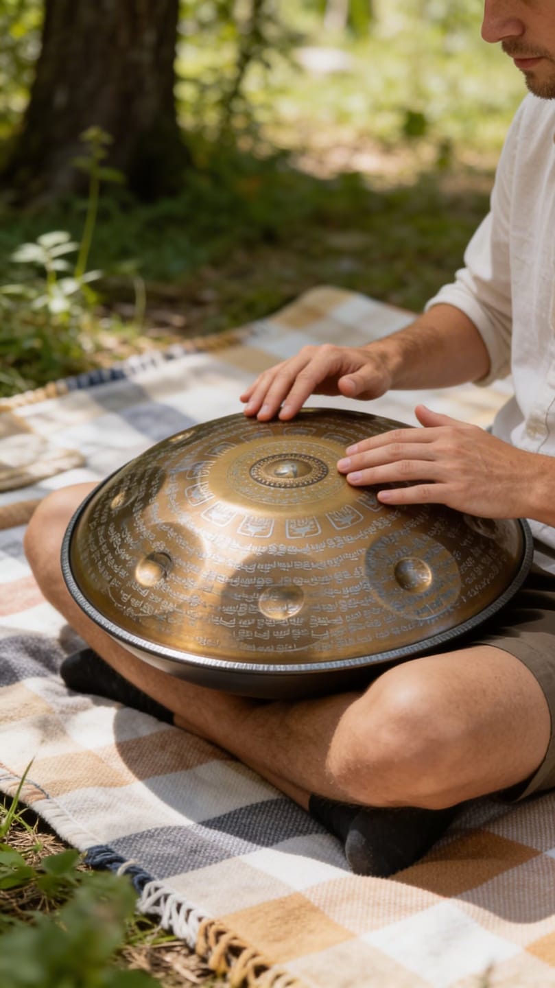 Customer photo review of Cosmos Handpan - Tantra Tibetan Series 9/10/12 Notes Tambourine - Gift Set