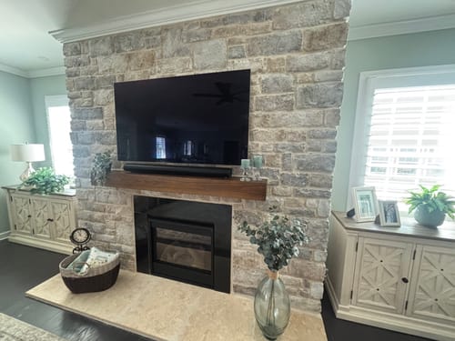 Customer photo review of Rustic Mantels