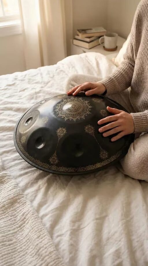 Customer photo review of Cosmos Handpan - Midnight Mandarins 9 Notes in D Minor - Tambourine Gift Set