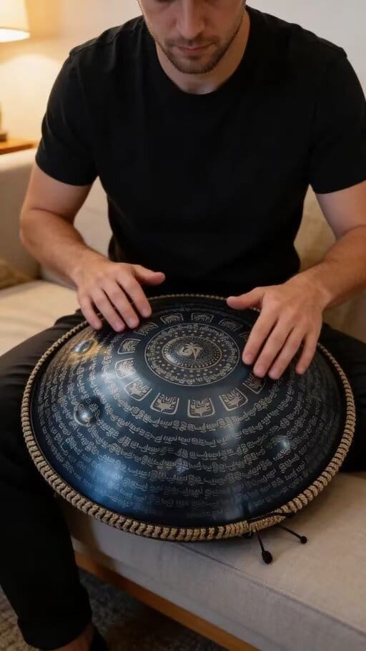 Customer photo review of Cosmos Handpan - Tantra Tibetan Series 9/10/12 Notes Tambourine - Gift Set