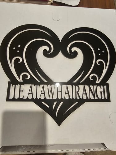 Customer photo review of Personalised Koru Wave Heart Wall Decor