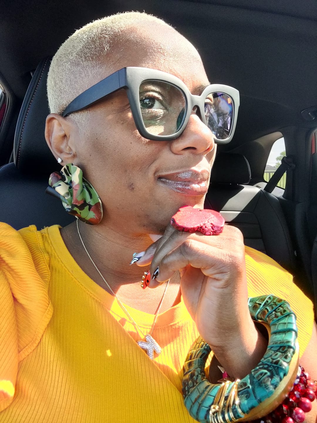 Customer photo review of LEXI Stud - All Colors - All Sizes
