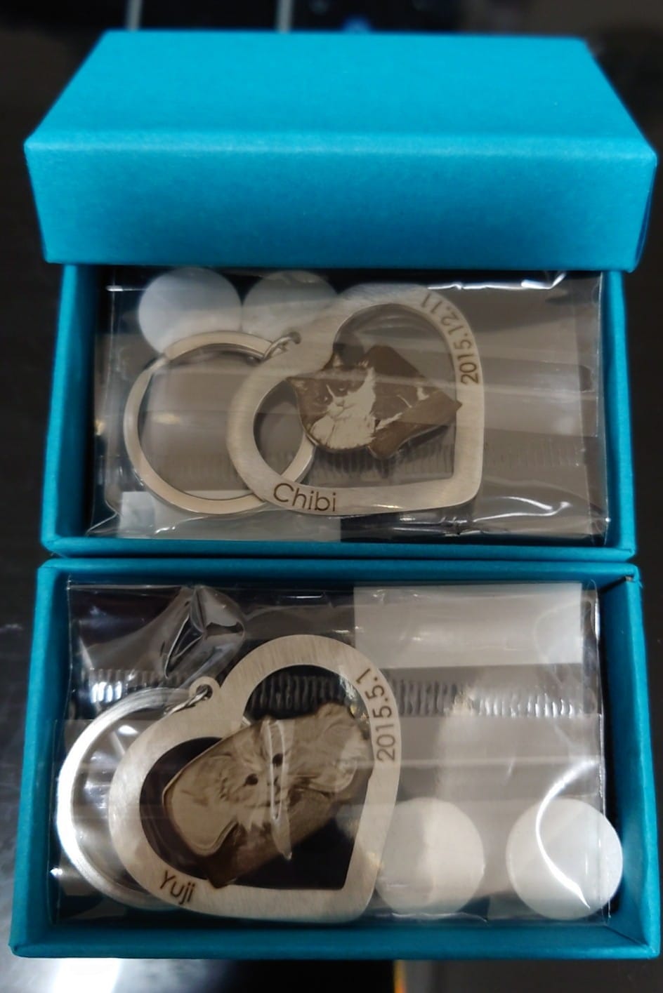 Customer photo review of 世界にひとつだけ♪好きな写真で作るオリジナルキーホルダー（文字入れ無料）