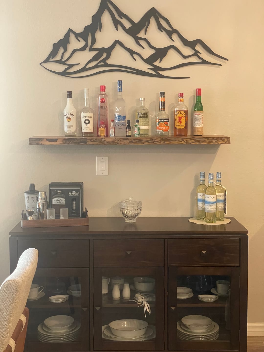 Customer photo review of Live Edge Walnut Floating Shelves