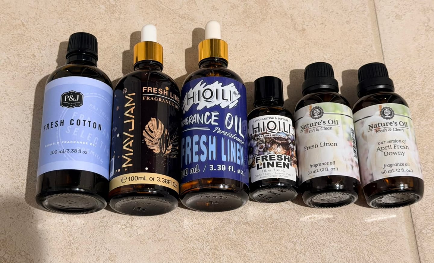 Customer photo review of Fresh Linen Fragrance Oil