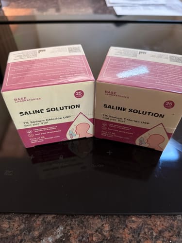 Customer photo review of 7% SALINE SOLUTION FOR NEBULIZER - FOR INHALATION THERAPY  - 25 5ML vials