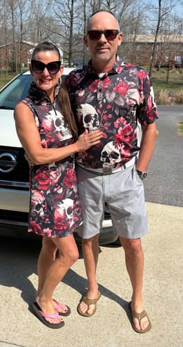 Customer photo review of Men's Tropical flowers golf polo