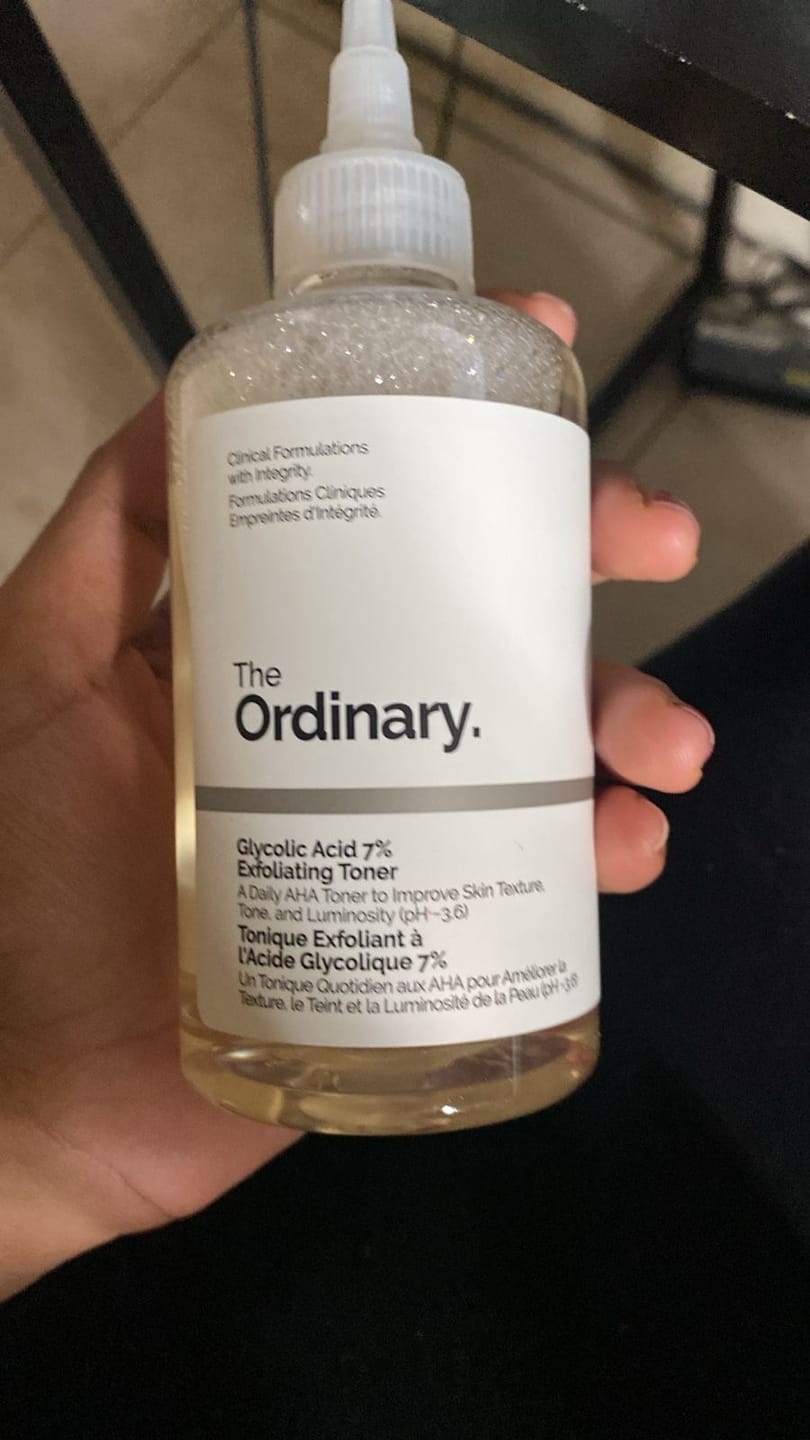 Customer photo review of Glycolic Acid 7% Exfoliating Toning Solution