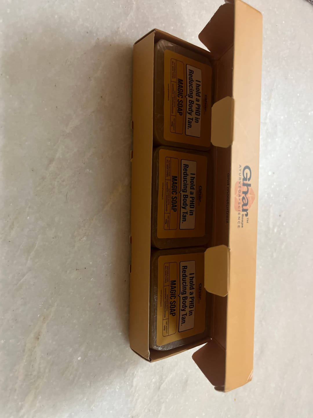 Customer photo review of Magic Soap (Sandal Wood and Saffron Soap)