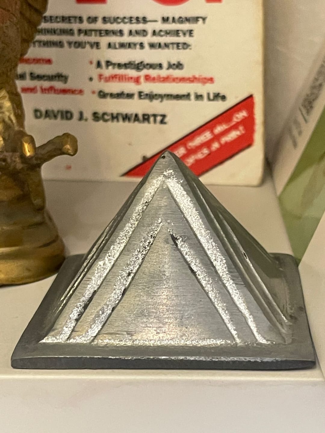 Customer photo review of 2-Layer Aluminium Pyramid Vastu Remedy for Health, Wealth and Positive Energy Balance for Home Entrance, Main Door and Kitchen Placement | 7.6 cm | 110 g