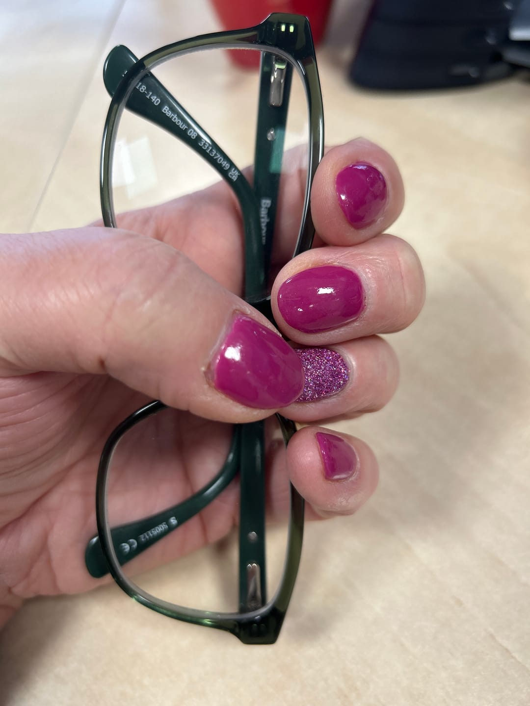 Customer photo review of Purplish Red Dipping Powder