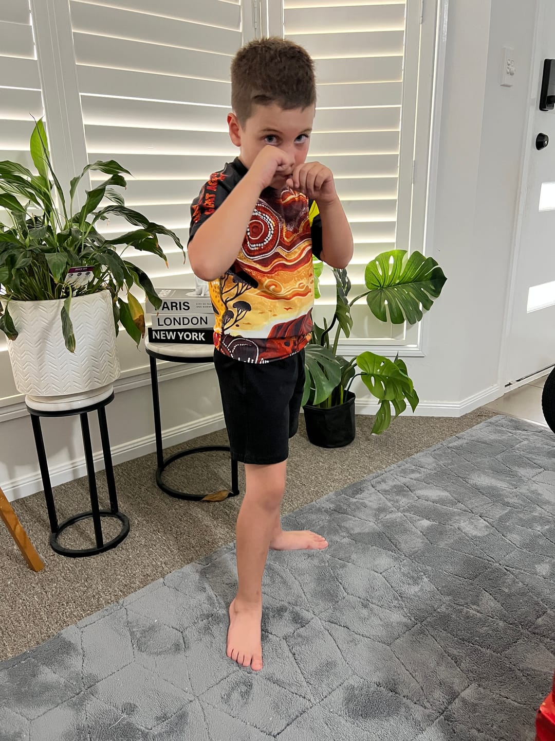Customer photo review of Aboriginal Traditional Art Patriotic Rashguard