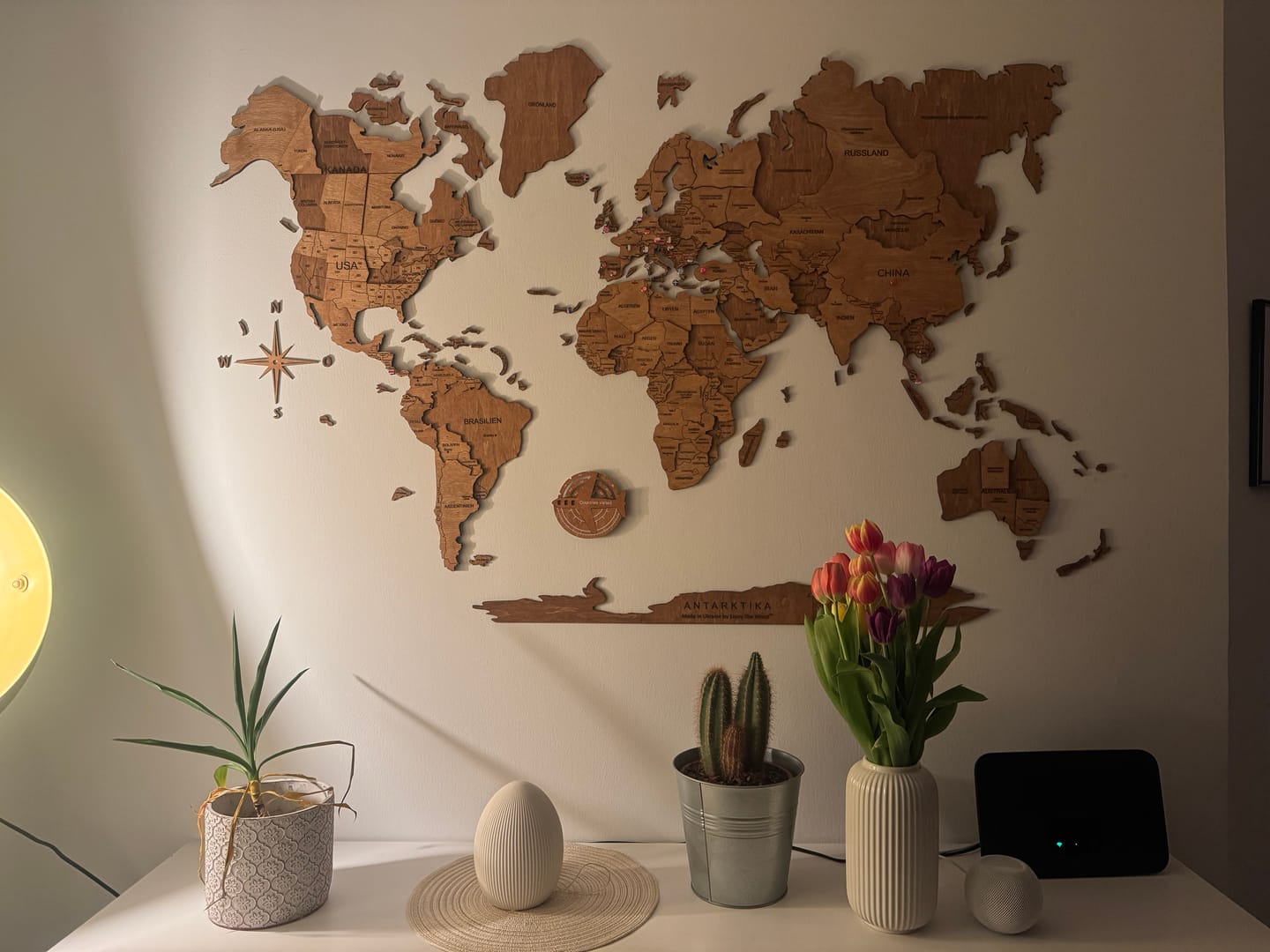 Customer photo review of 3D Weltkarte aus Holz Oak