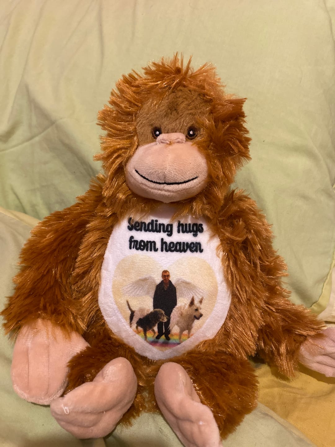 Customer photo review of A Cuddle from Heaven Personalised Photo Teddy Bear
