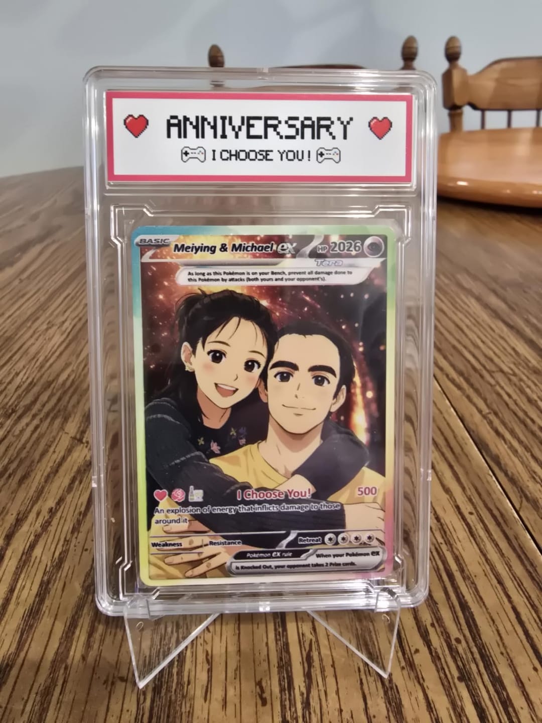 Customer photo review of Custom Pokémon Cards with Anime Picture, Personalized Poke Cards Animated Style Gifts for Him and Her - CPC-04.B