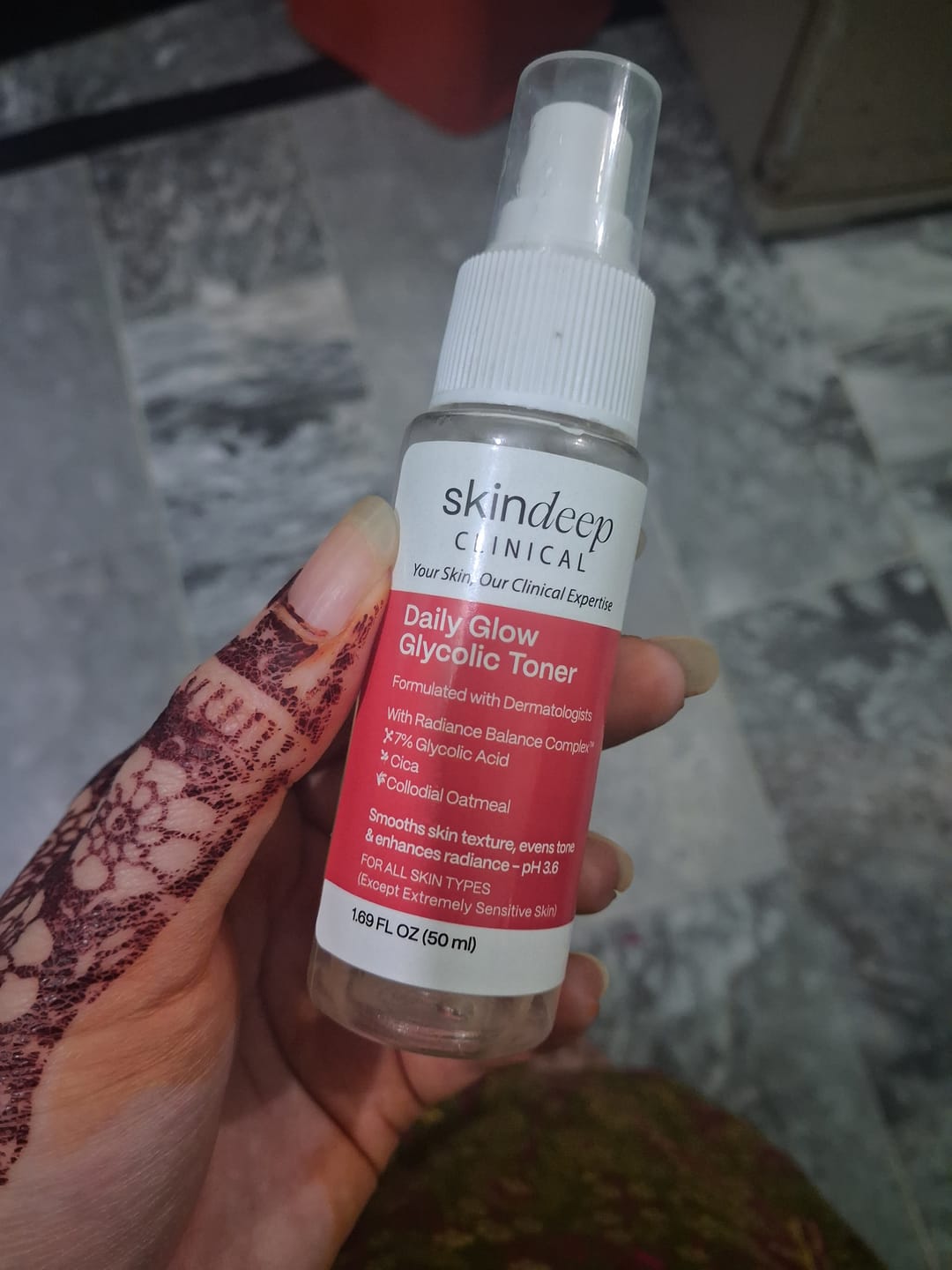 Customer photo review of Daily Glow Glycolic Toner