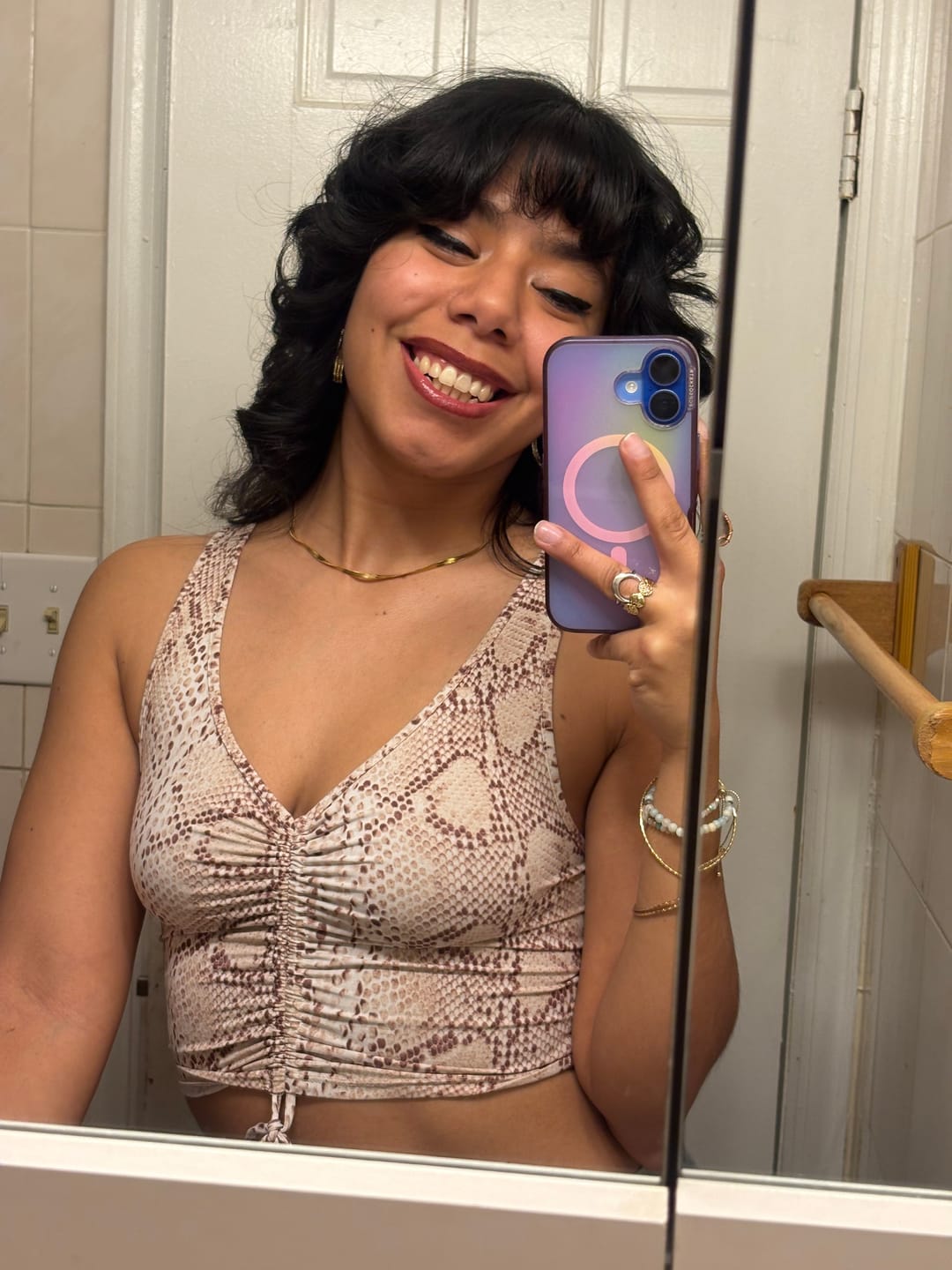 Customer photo review of Sarya Snake Chain Gold Necklace