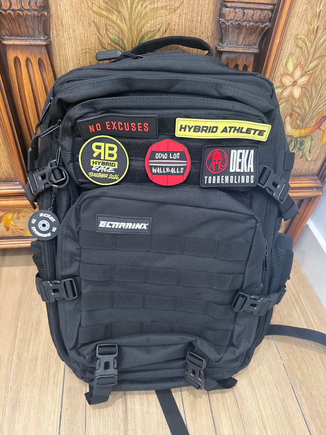 Customer photo review of Mochila Táctica 45L con compartimento para comida Negro