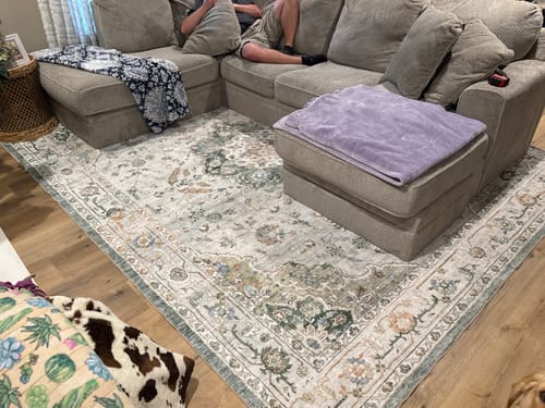 Customer photo review of Ember Washable Area Rug - Green