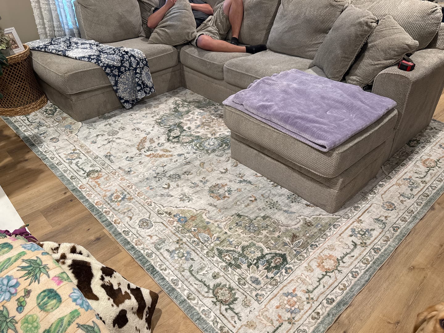 Customer photo review of Ember Washable Area Rug - Green