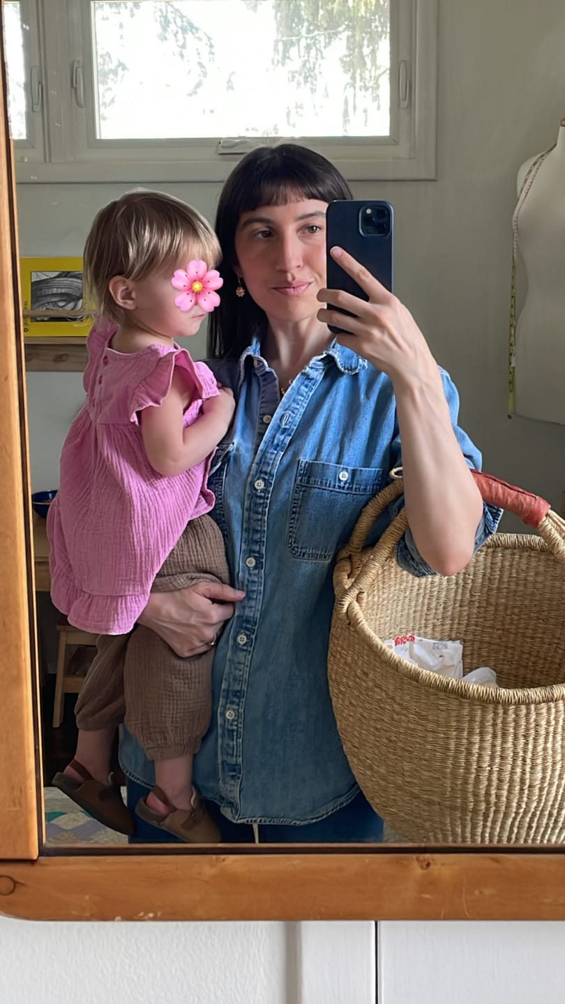 Customer photo review of Natural Bolga Basket with Brown Leather Handles