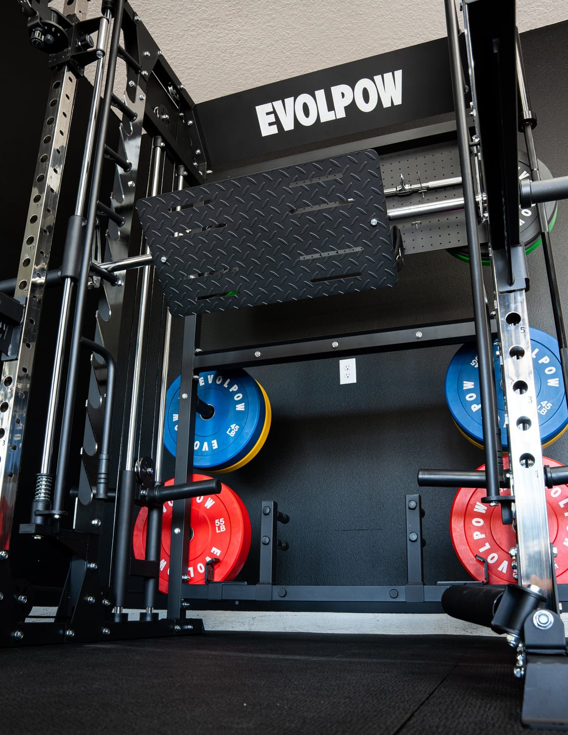 Customer photo review of EVOLPOW Leg Press and Safety Handles Attachment for Smith Machine
