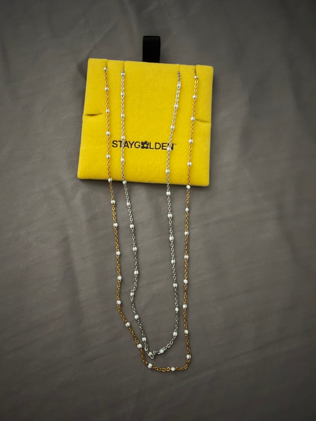 Customer photo review of Two Tone Beaded Necklace Set