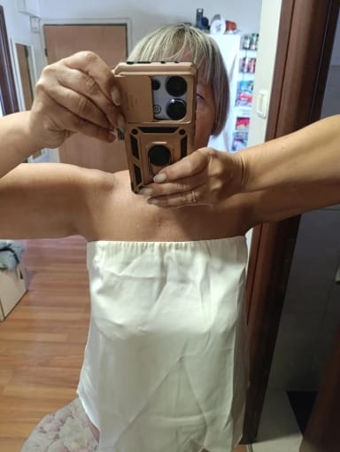 Customer photo review of Claudine Satin Bandeau Pants Suit