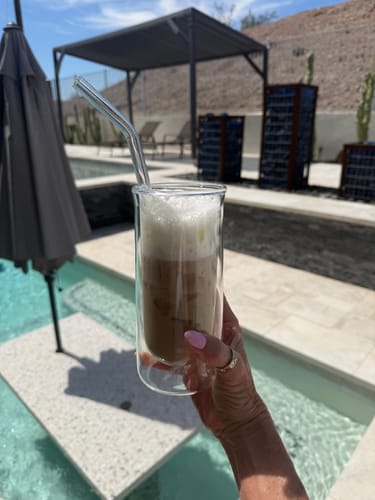 Customer photo review of FLUR Iced Coffee Glasses