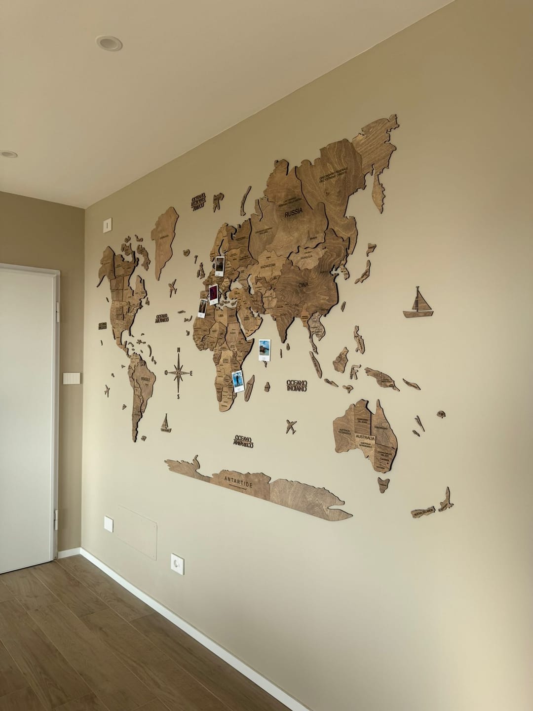 Customer photo review of 3D Wooden World Map Terra