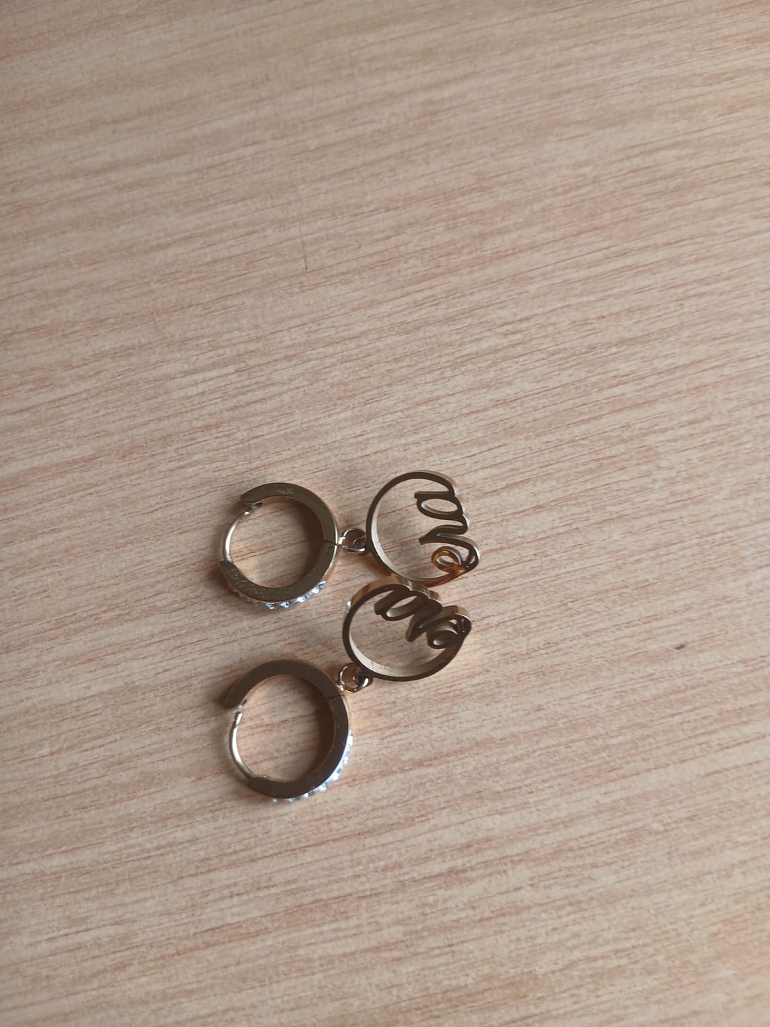 Customer photo review of Gold Pearl Square Drop Earring