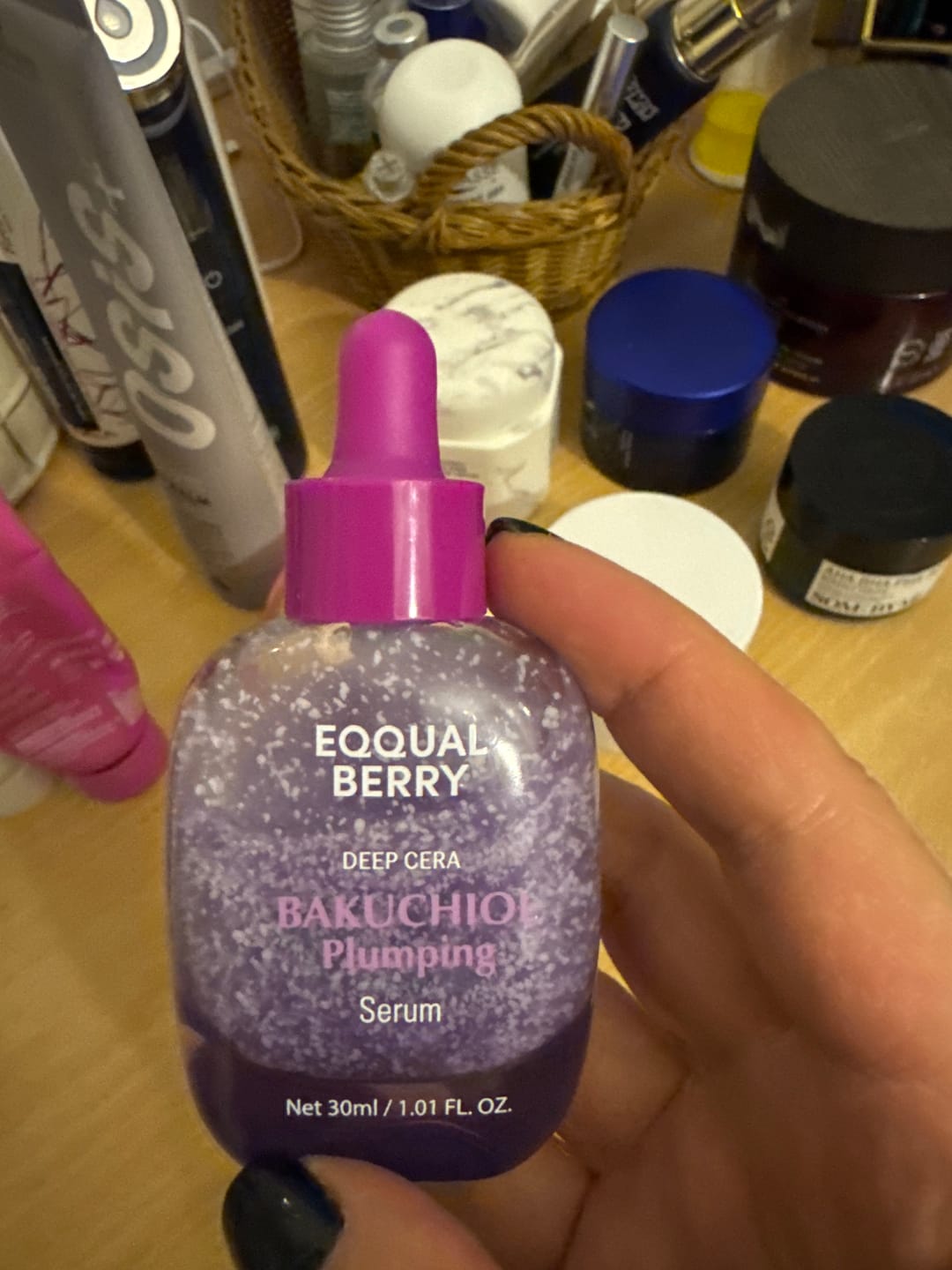 Customer photo review of Pretnovecošanās serums ar bakučiolu EQQUALBERRY Bakuchiol Plumping Serum