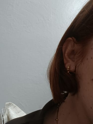 Customer photo review of Huggie Hoop Küpe - Pirinç -  Zirkon -18K Gerçek Altın Kaplama- 5.1gr - MJ101923
