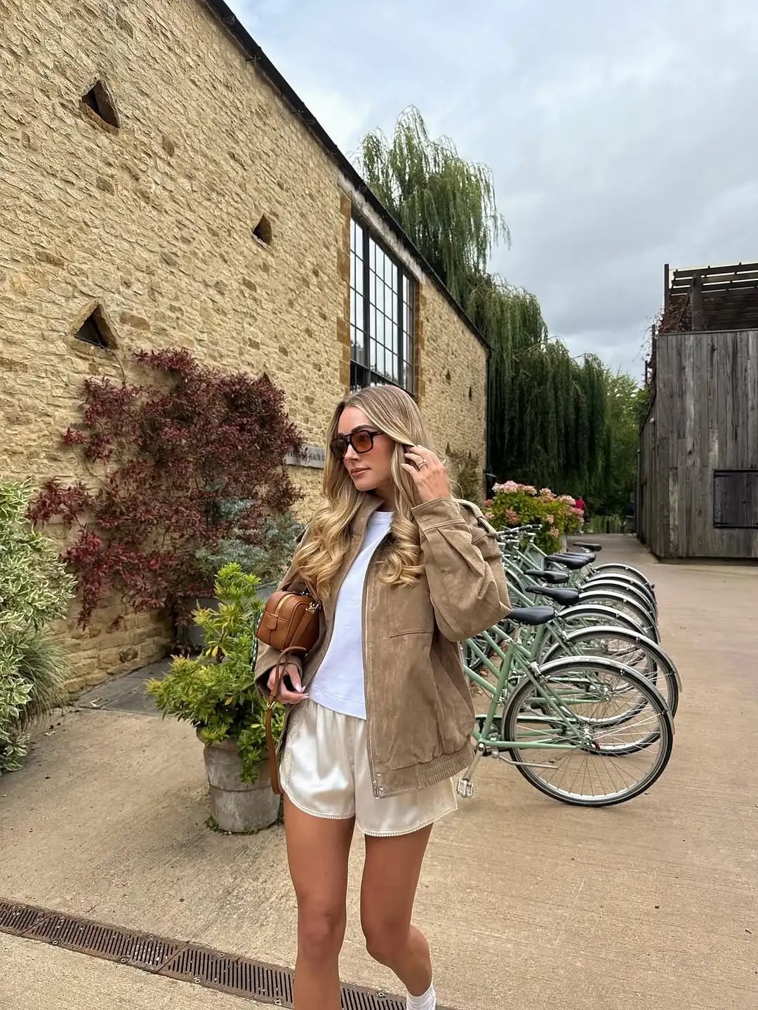 Customer photo review of Charice High-Neck Suede Jacket