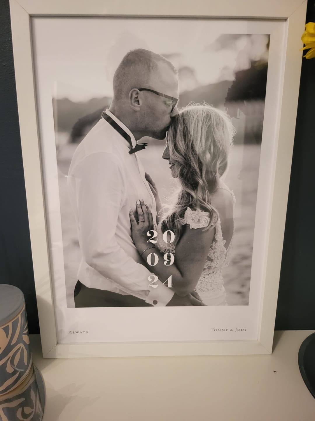 Customer photo review of Personalised Wedding / Engagement Photo Print with Date & Location Text