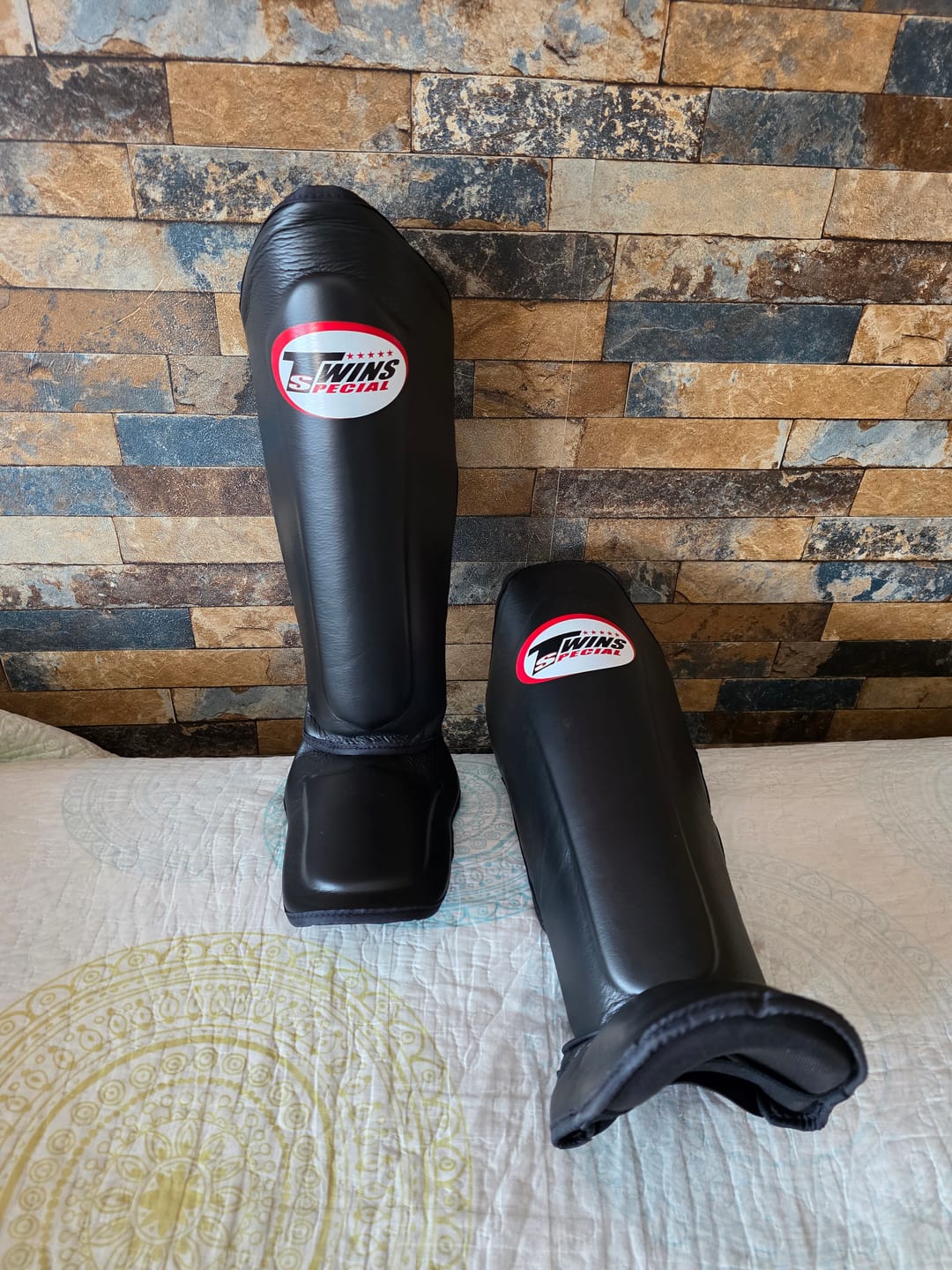 Customer photo review of Twins SGL10 Black Double Padded Leather Shin Guards
