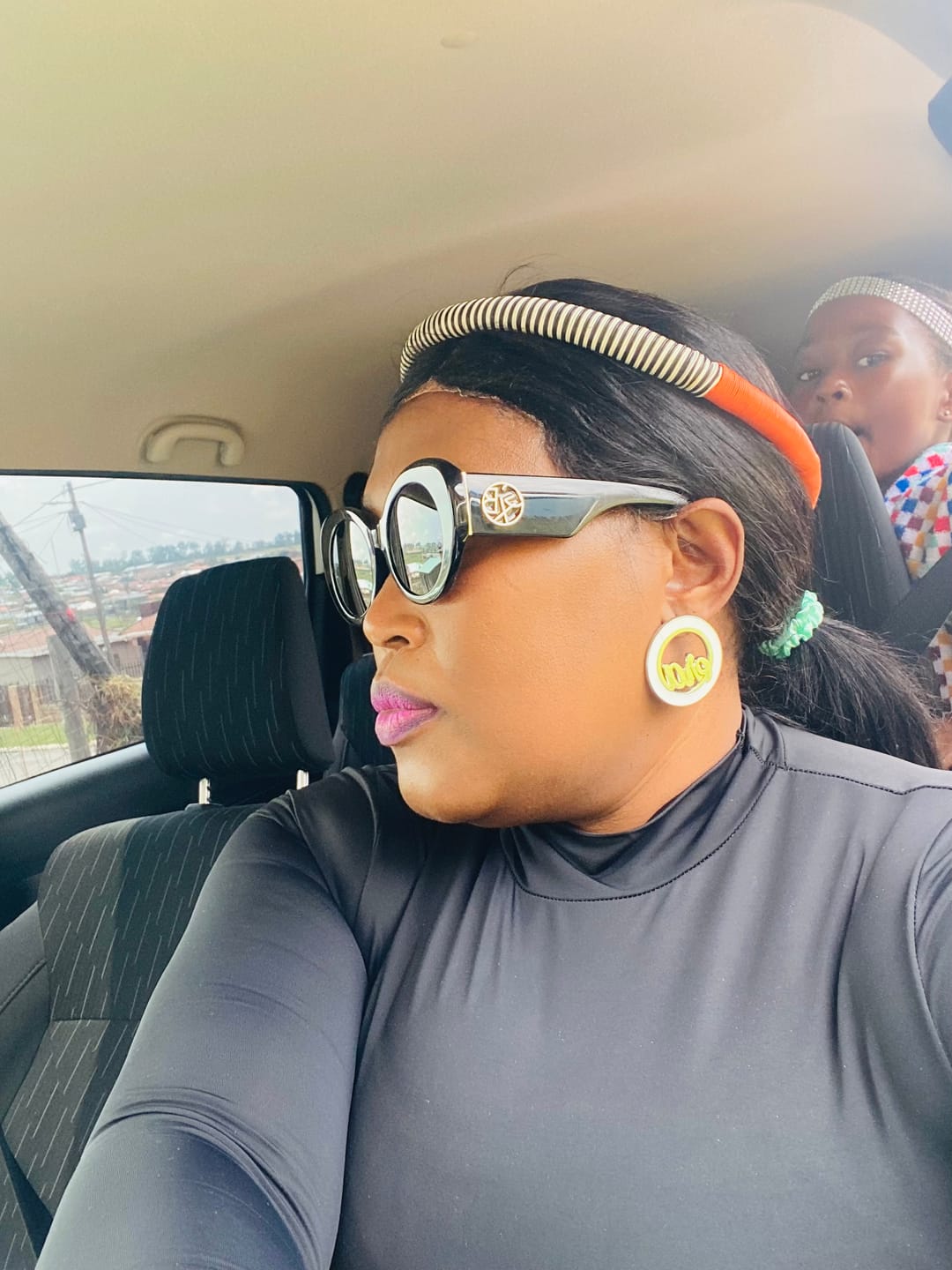 Customer photo review of Silver Diva Earrings