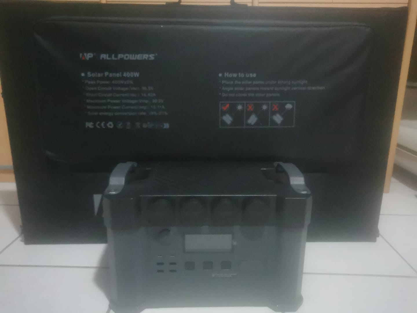 Customer photo review of ALLPOWERS 2400W Générateur Solaire S2000 Pro avec PV 400W