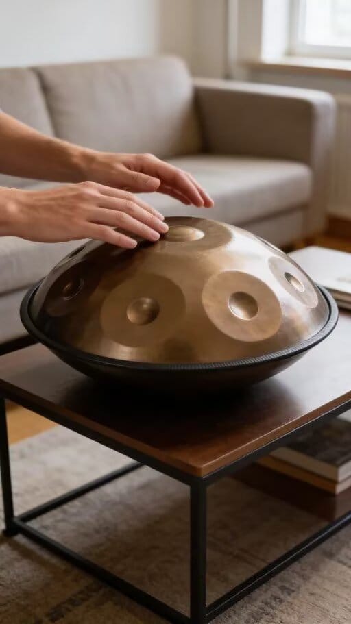 Customer photo review of Cosmos Handpan - Exquisite 10 Notes in D Minor - Golden Elegance Gift Set