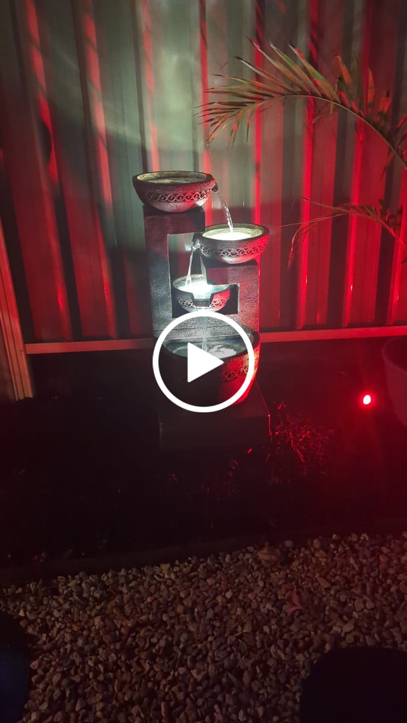 Customer video review of Casana 4-Tier Cascading Bowls Fountain - 85cm