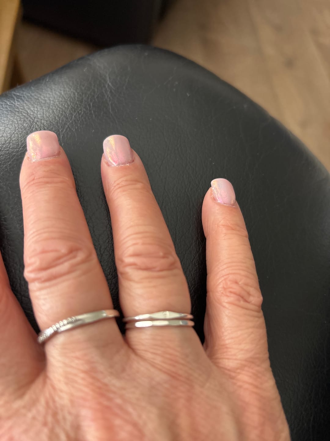 Customer photo review of Sterling Silver Signet & Stacking Ring Set