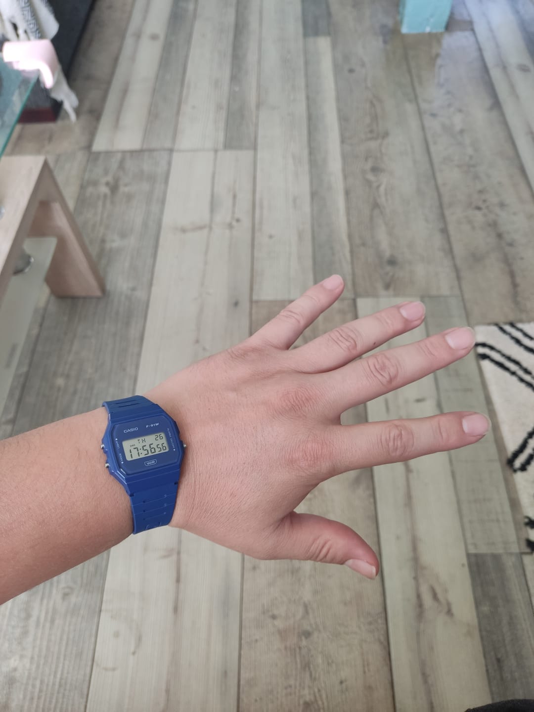 Customer photo review of Reloj Casio Vintage F-91WB-2A1 Bio Resina Azul