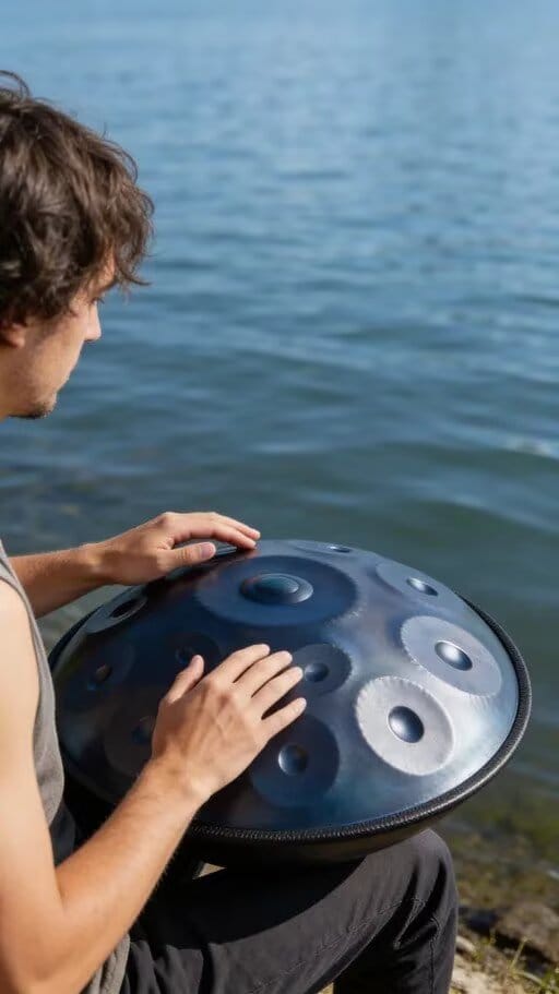 Customer photo review of Cosmos Handpan - Serene Blue 12 Notes in D Minor - Tambourine Gift Set