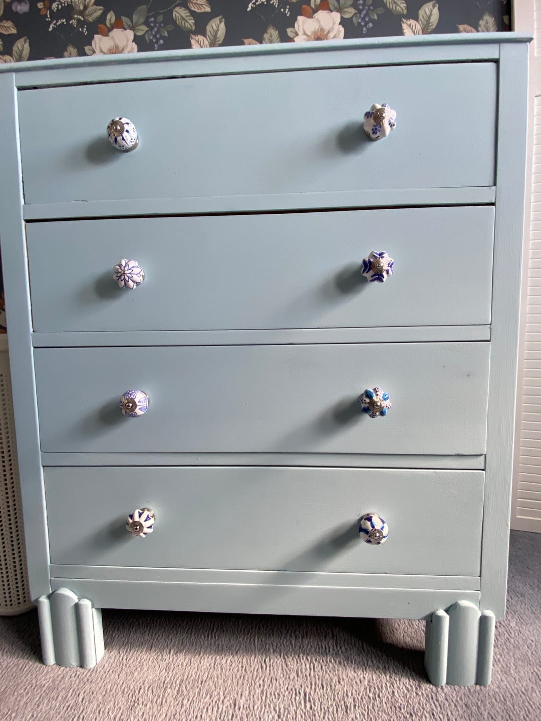Customer photo review of Cupboard Knobs in Mixed Blues Wardrobe Kitchen Pulls Pack of 8